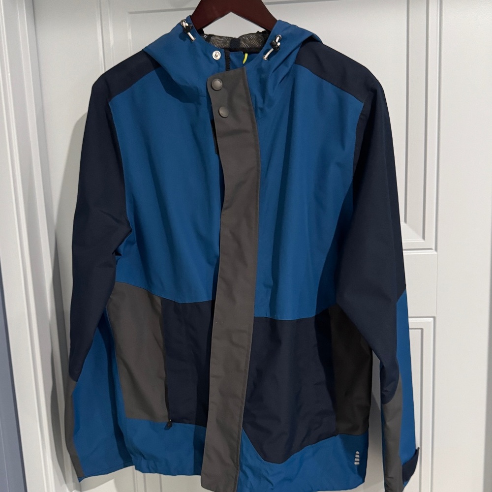 LANDS END Waterproof Squall Rain Coat M Blue Mesh Lining Jacket - Picture 6 of 13